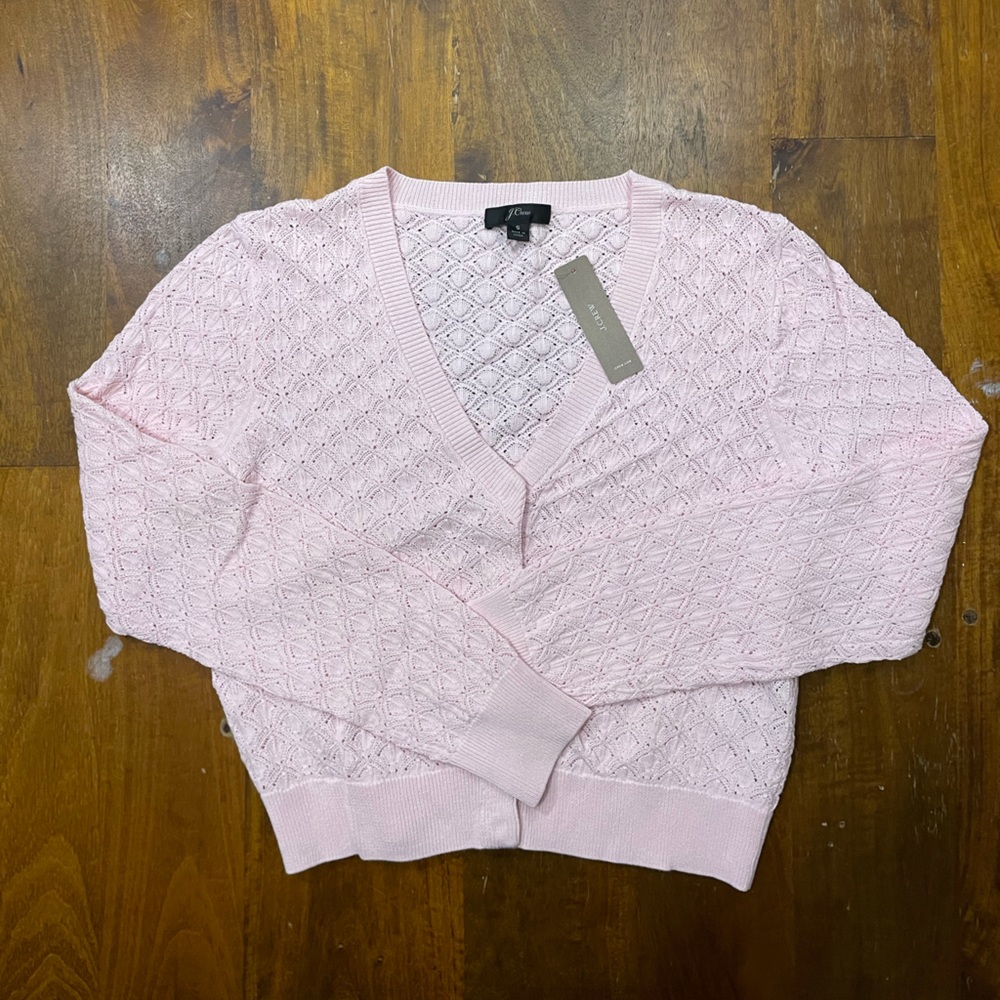 J. Crew, NWT. Adorable pink cardigan